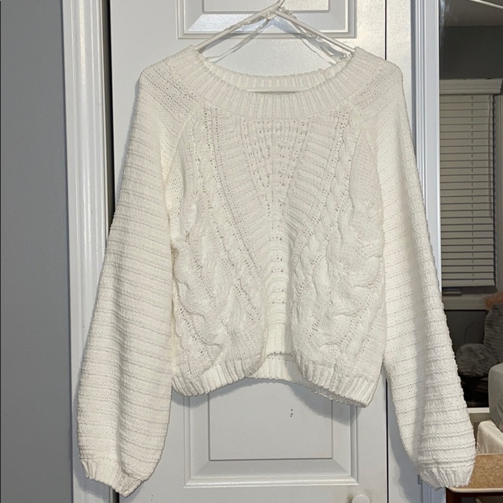 NWOT cropped white sweater